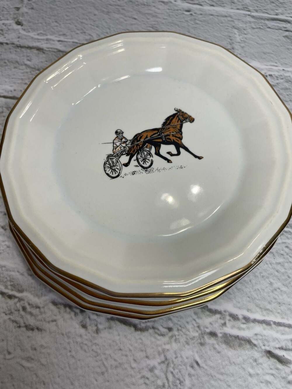 Vintage Villeroy & Boch Sports et Loisirs Octagonal Horse Racing Plate